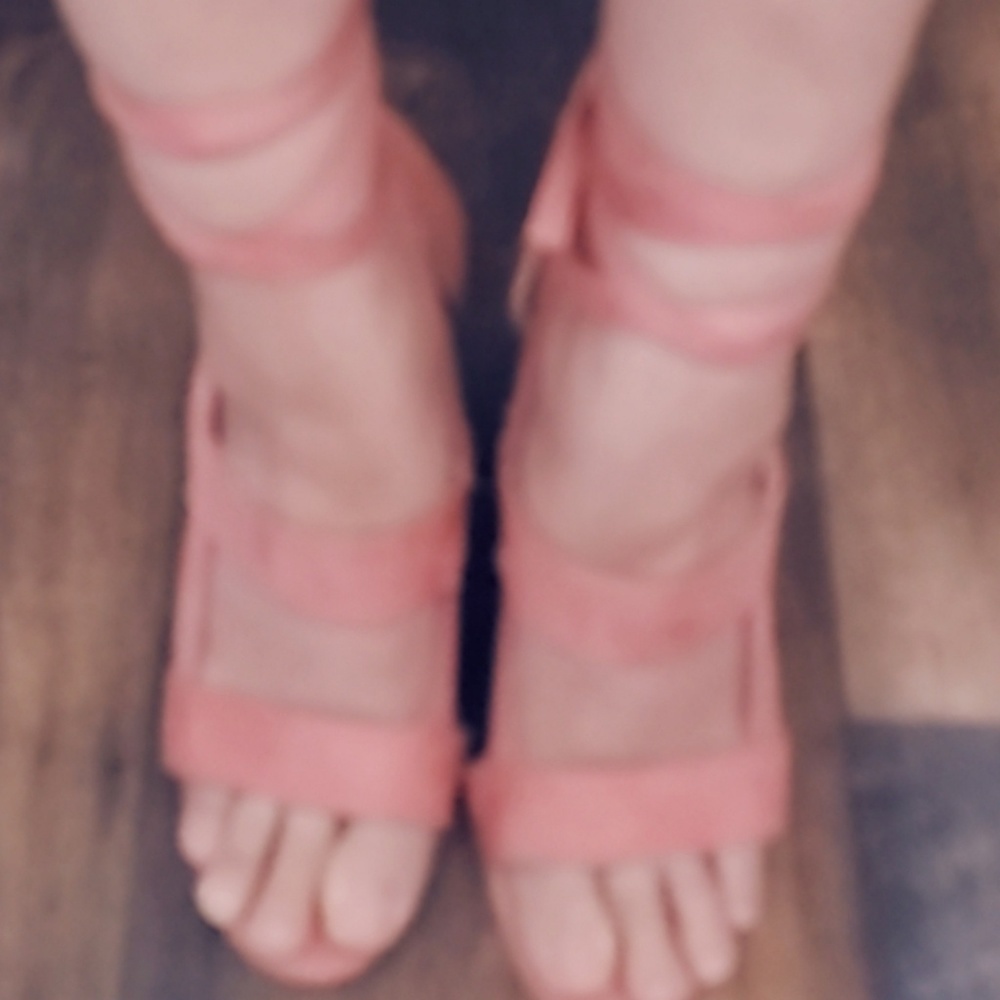 Suede Block Heels - Picture 3 of 9
